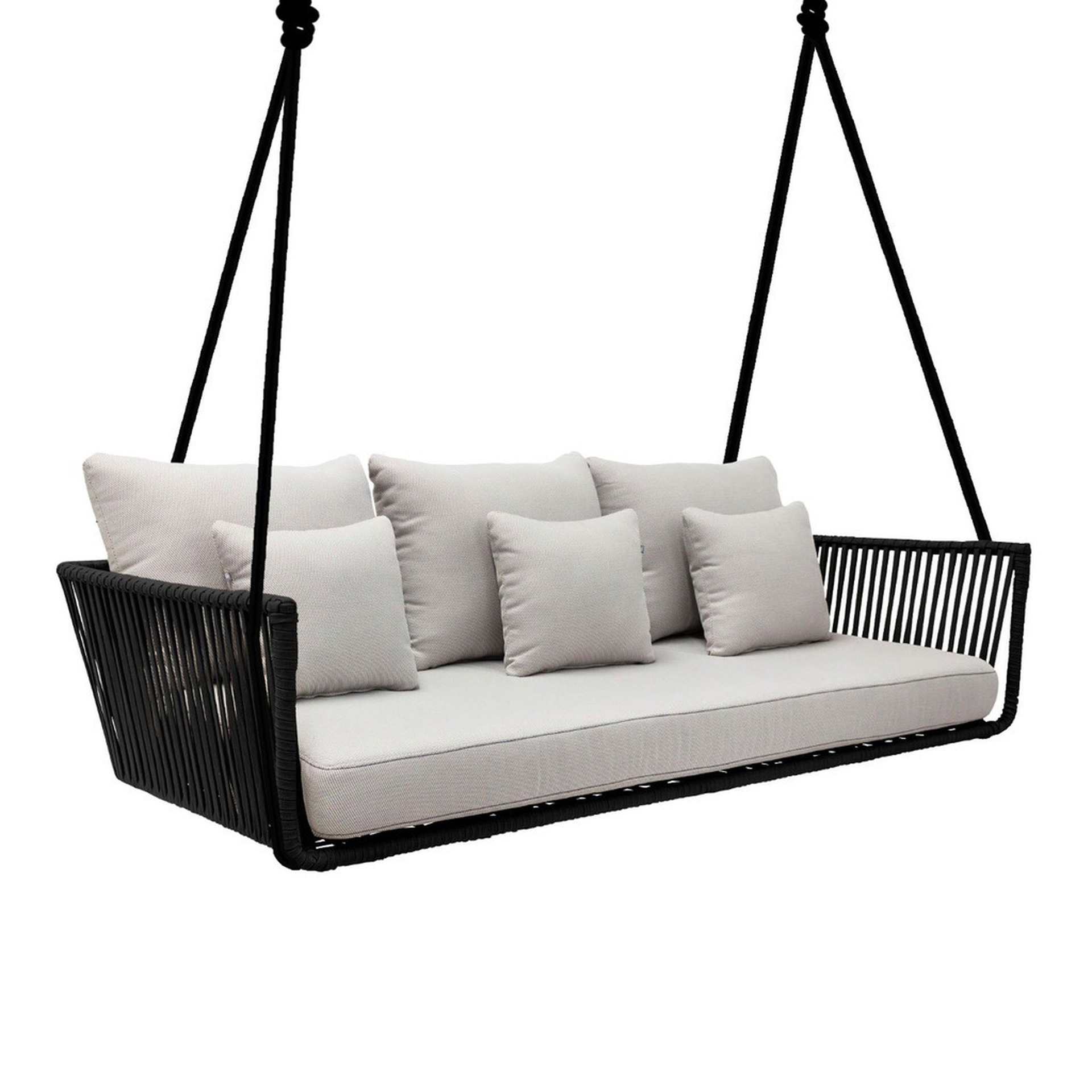 Vallarta columpio sofa cuerda negra cojineria loneta exterior
