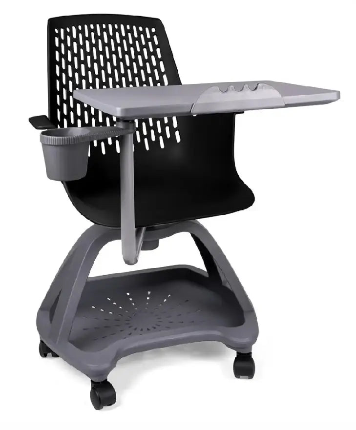 Partner pupitre mesa banco giratorio con ruedas color negro