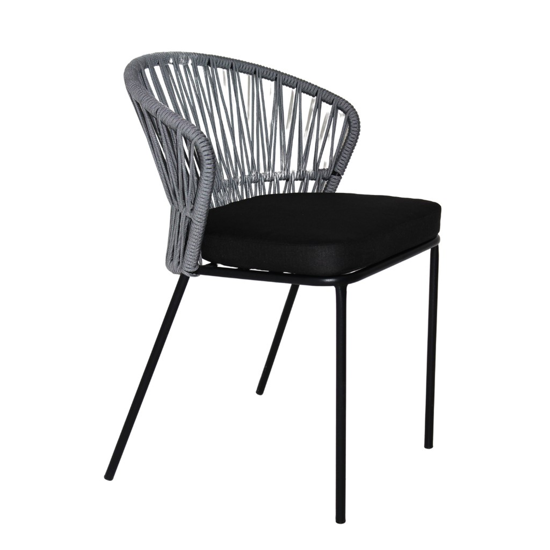 Etzatlan silla estibable metal negro cuerda negra cojin loneta // Pedido especial