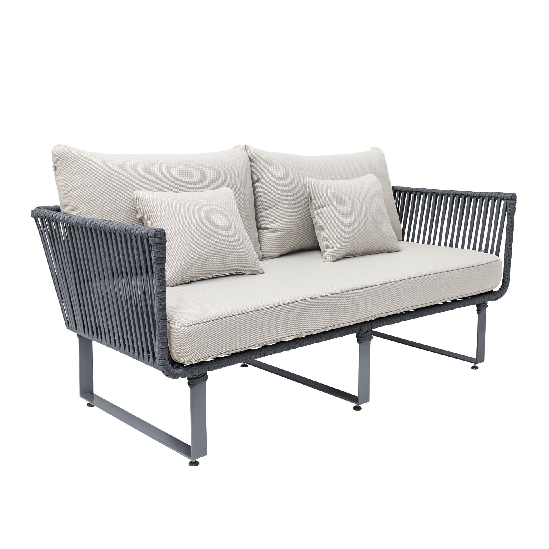 Vallarta love metal gris cuerda gris cojineria loneta exterior