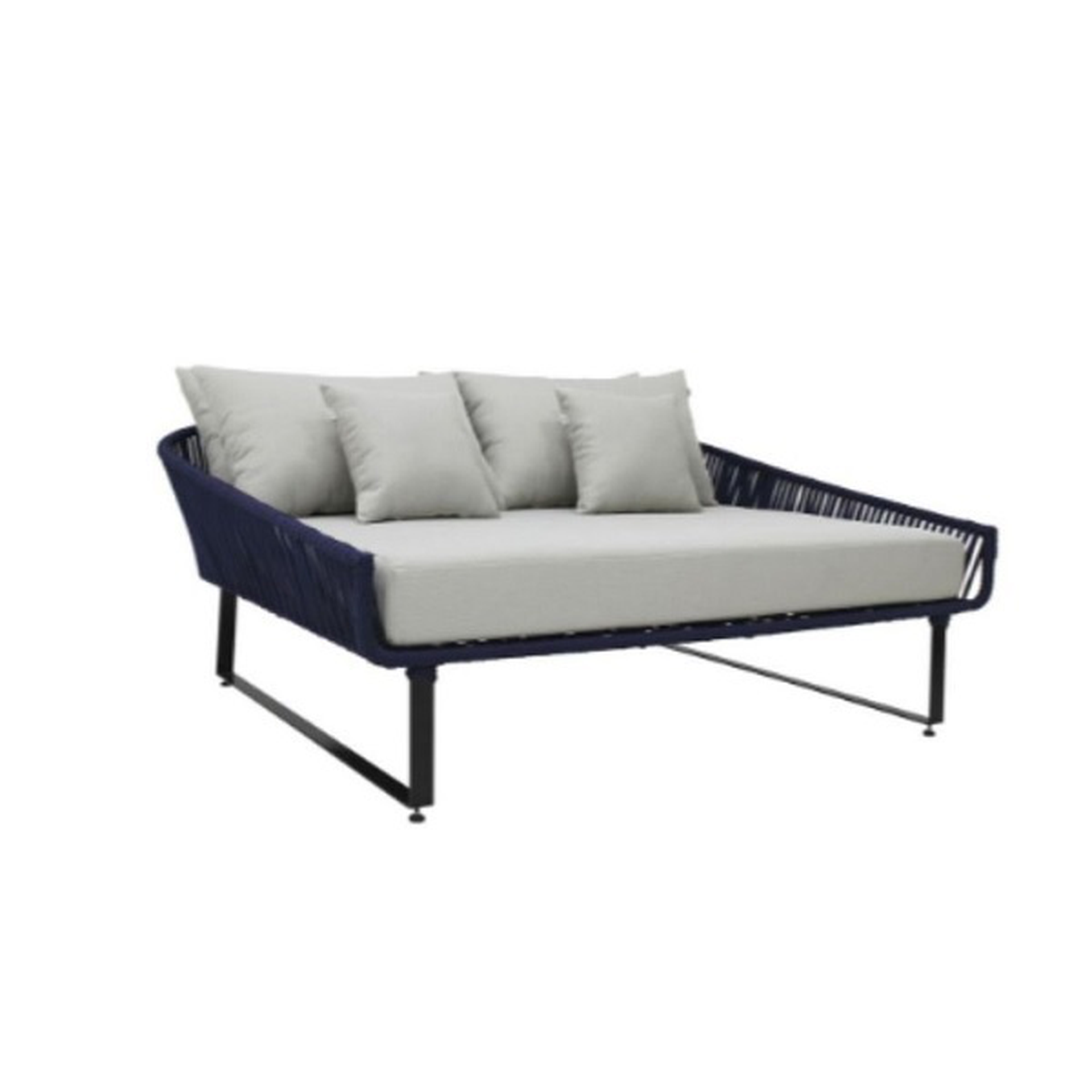 Vallarta cama de dia cuerda azul marino tela loneta