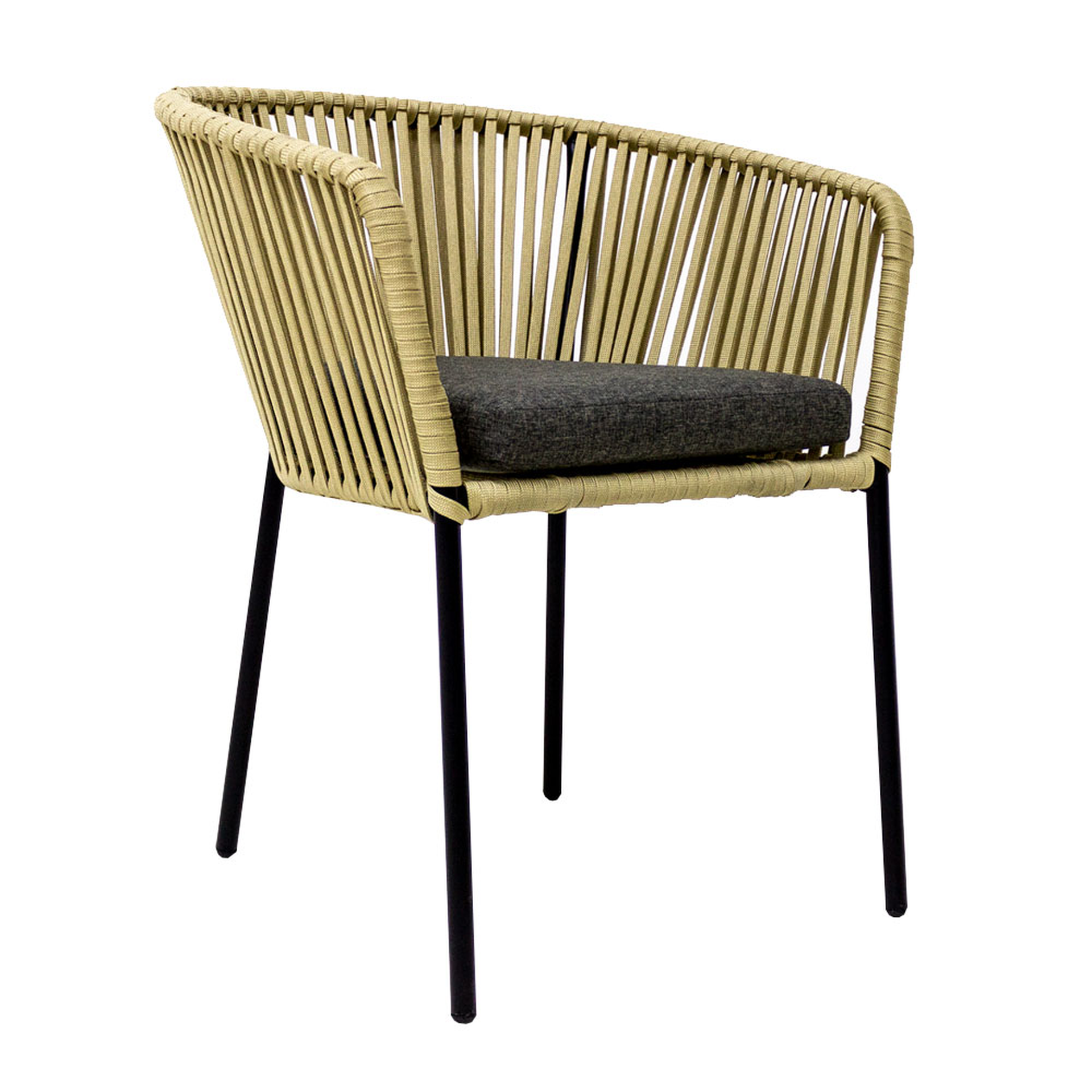 Jalisco silla apilable metal negro cojin curri