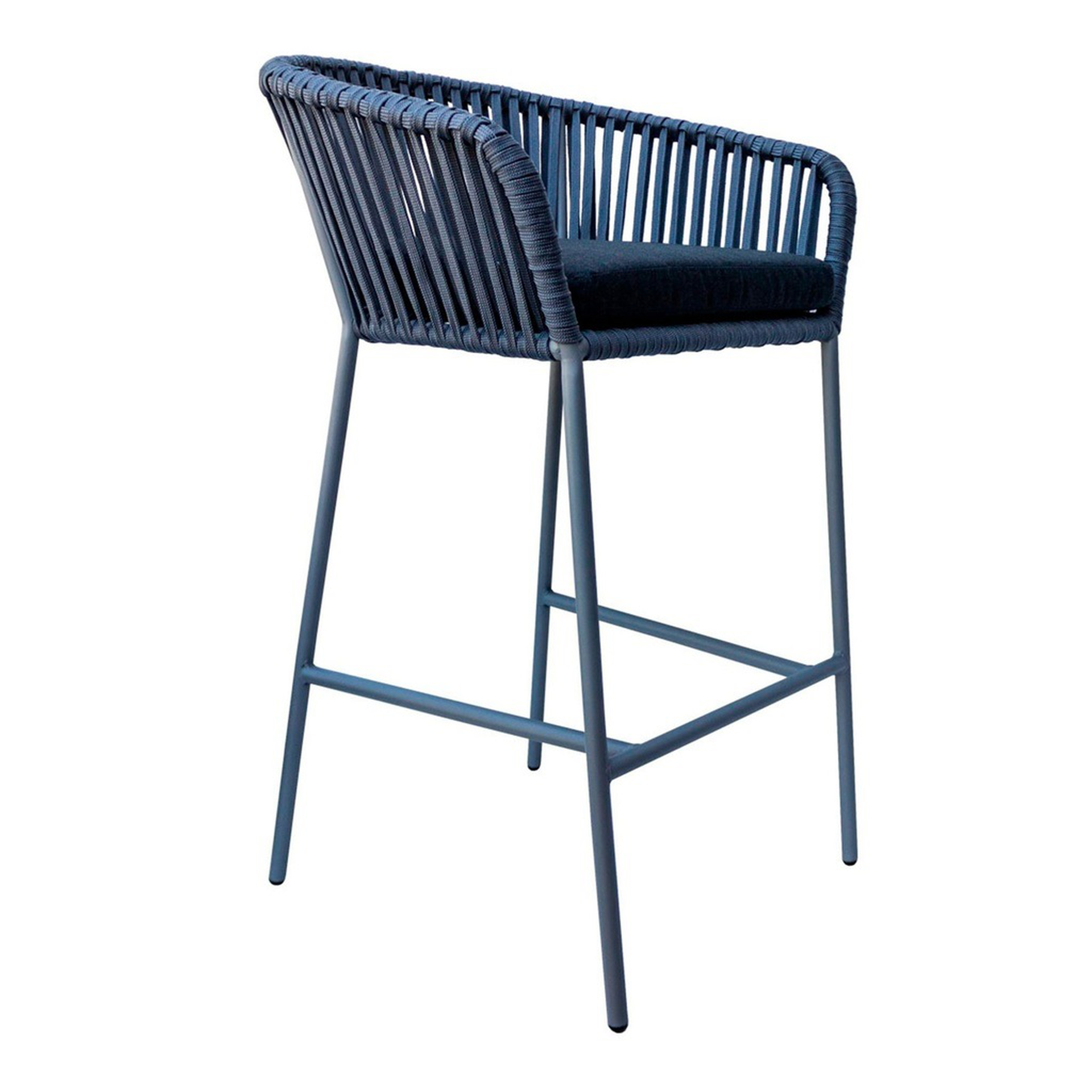 Jalisco banco metal gris cuerda gris cojin curri