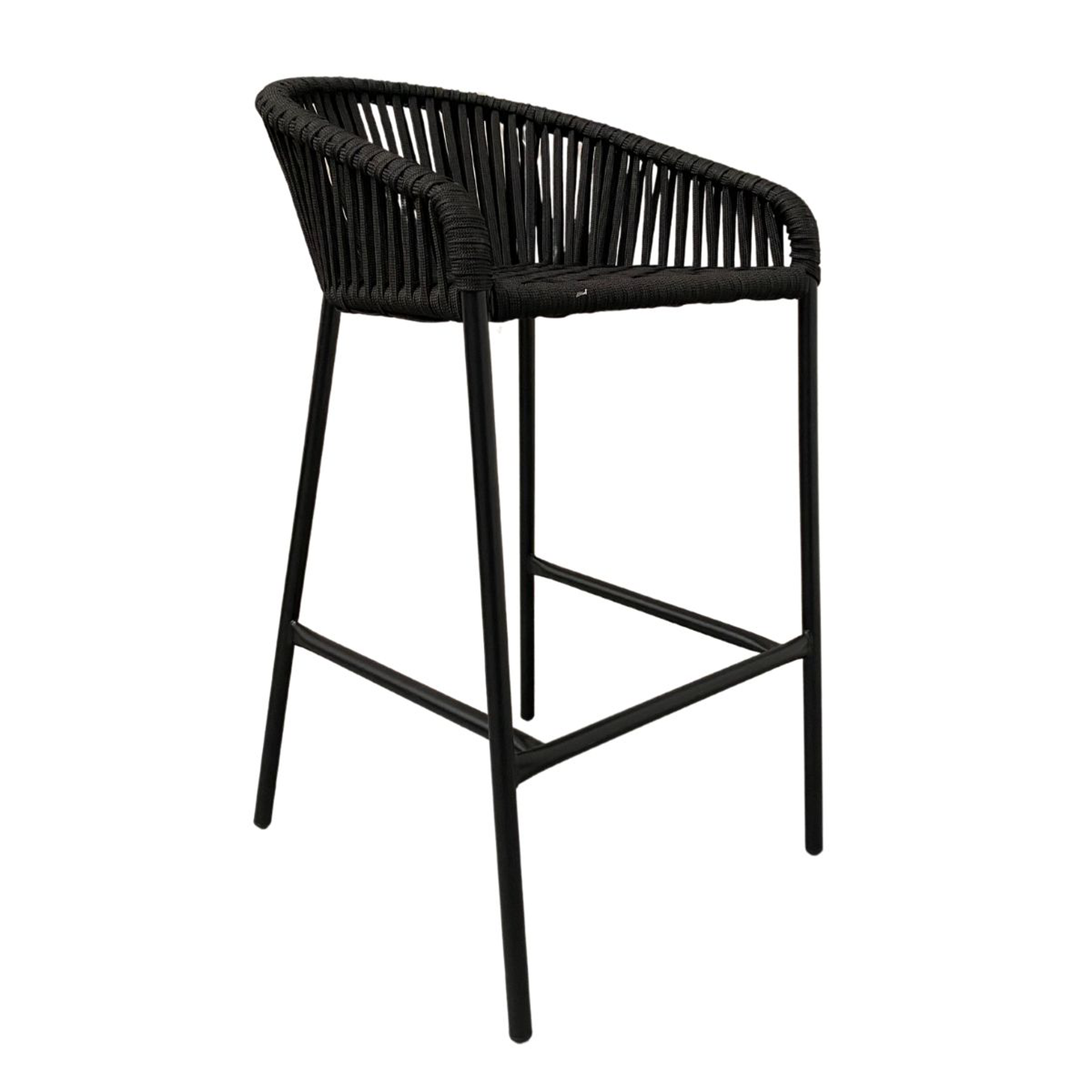 Tequila banco metal negro cuerda negra plana