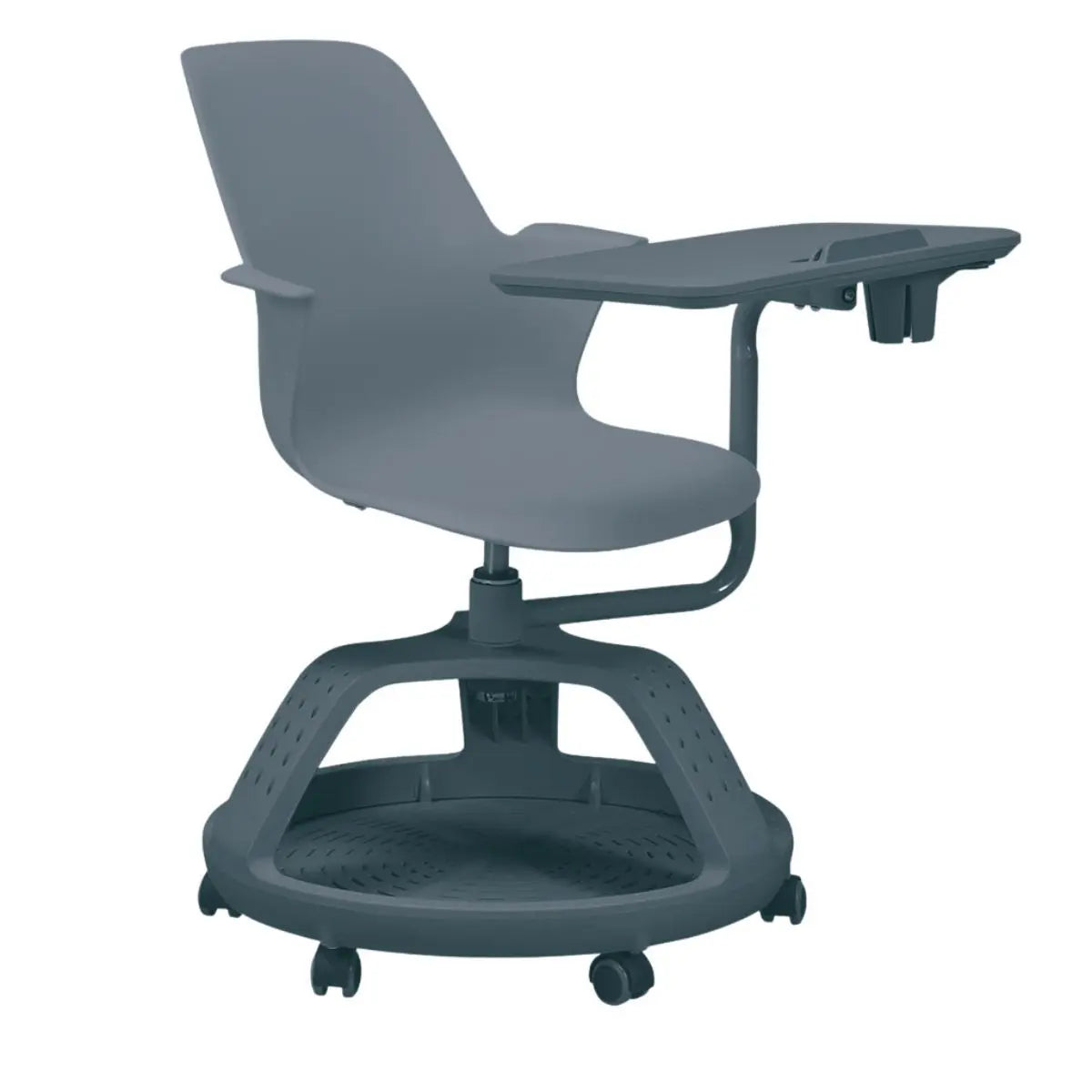 Pupitre mesa banco giratorio con ruedas color gris